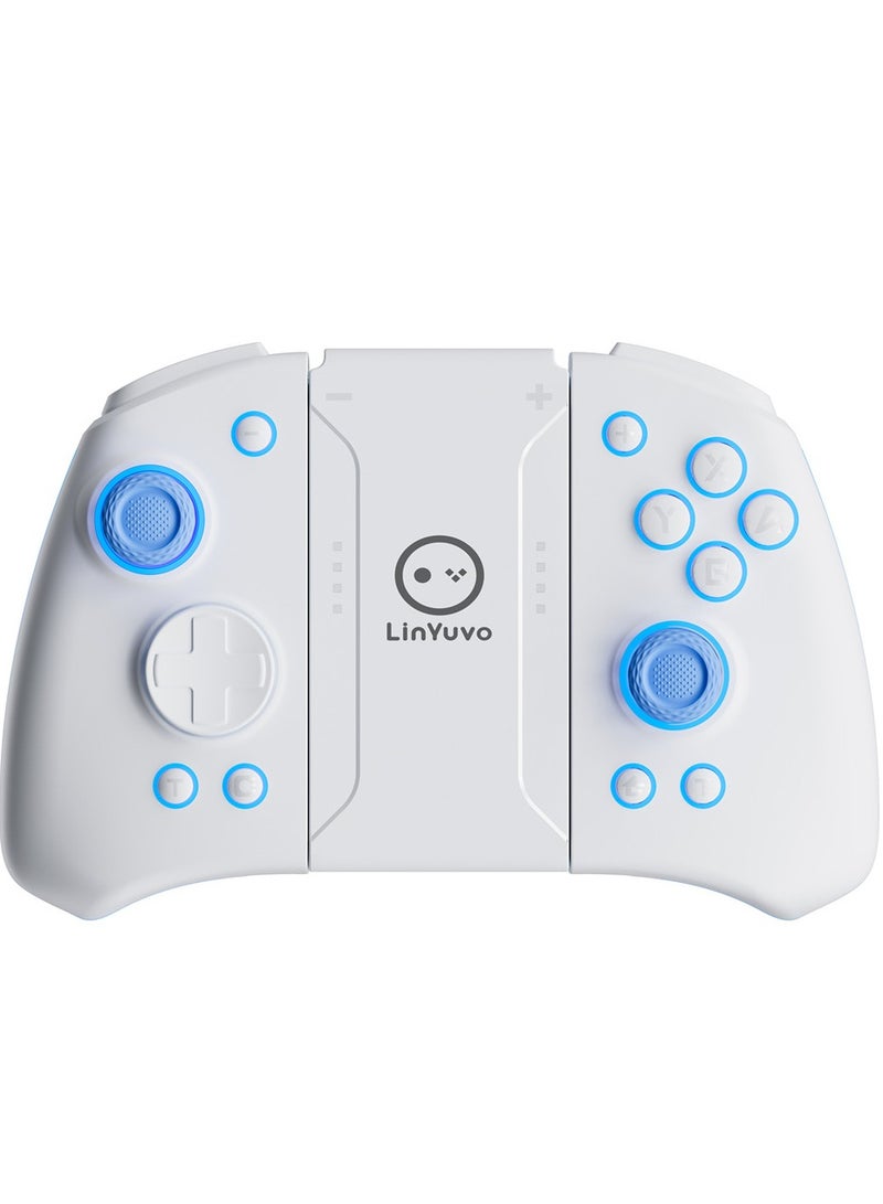 general Classic Joypad LinYuvo KS33 Bluetooth Gaming Controller for Switch, Switch Lite, Switch OLED with 8 Colors RGB Light, Metal Joystick, Six-Axis Gyroscope, Turbo Function, Adjustment Dual Vibration, Wake-Up Function, Motion Control, Rapid Burst, 500mAh Battery - Image 1