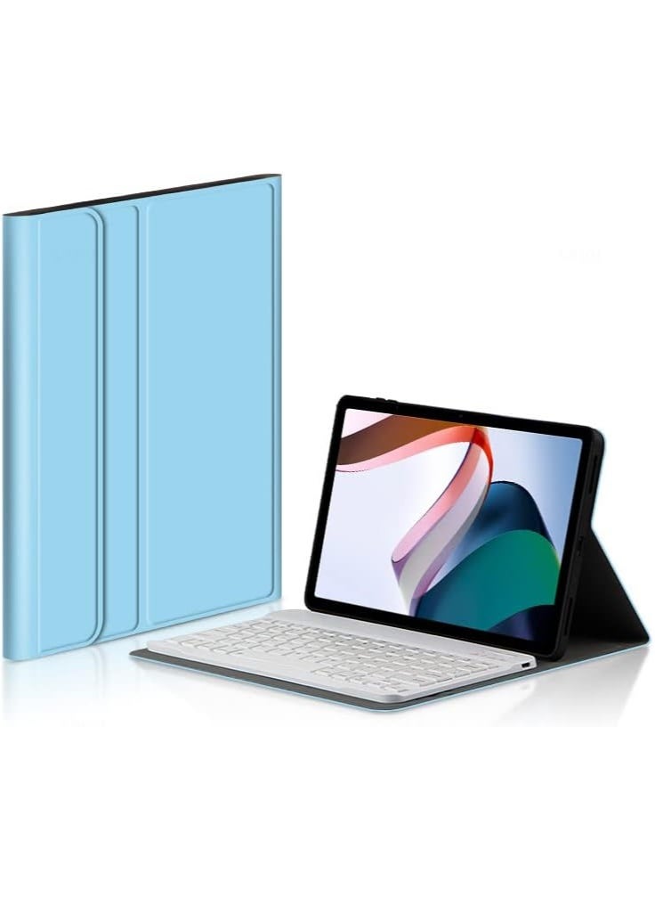 New Tablet Keyboard Case Compatible with Xiaomi Redmi Pad Case 10.61 inch 2022,Magnetic Case for Redmi Pad Keyboard Cover Stand Funda (sky key case)