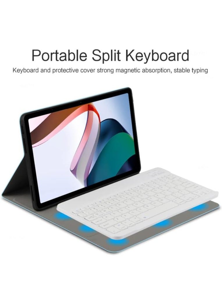 New Tablet Keyboard Case Compatible with Xiaomi Redmi Pad Case 10.61 inch 2022,Magnetic Case for Redmi Pad Keyboard Cover Stand Funda (sky key case)