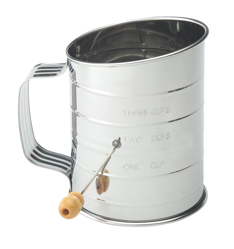 Mrs. Anderson's Baking Mrs Andersons Baking Hand Crank Flour Icing Sugar Sifter Stainless Steel 3Cup 