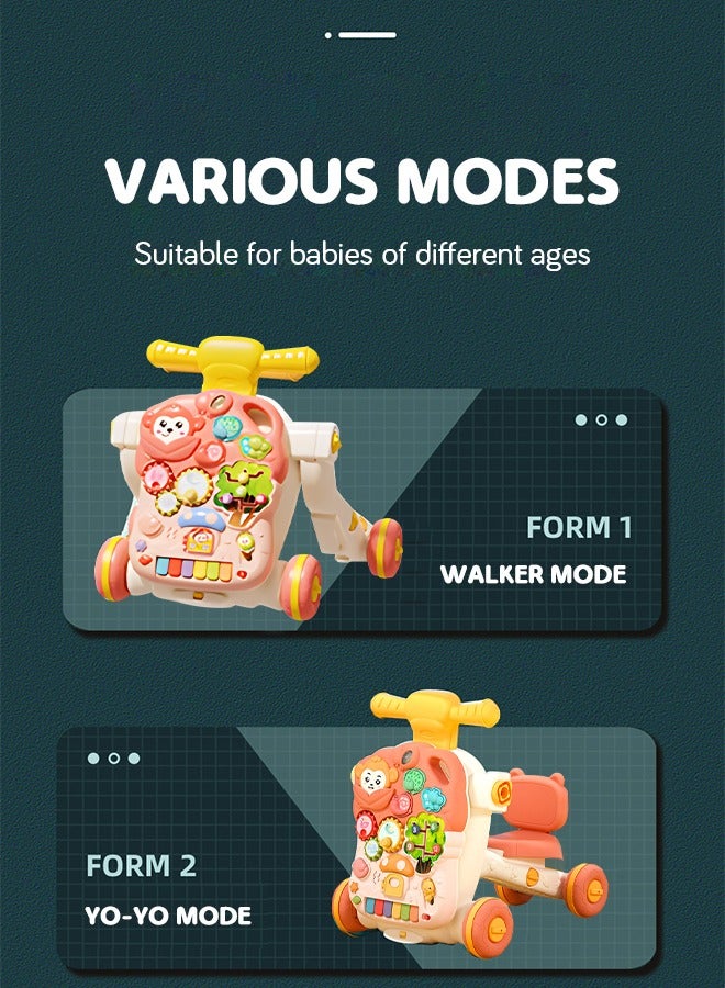 GROIC عربة أطفال متعددة الوظائف 5 في 1 للجلوس والوقوف، عربة يويو ووكر للأنشطة، طاولة ترفيهية ولعبة لوحية - Image 3