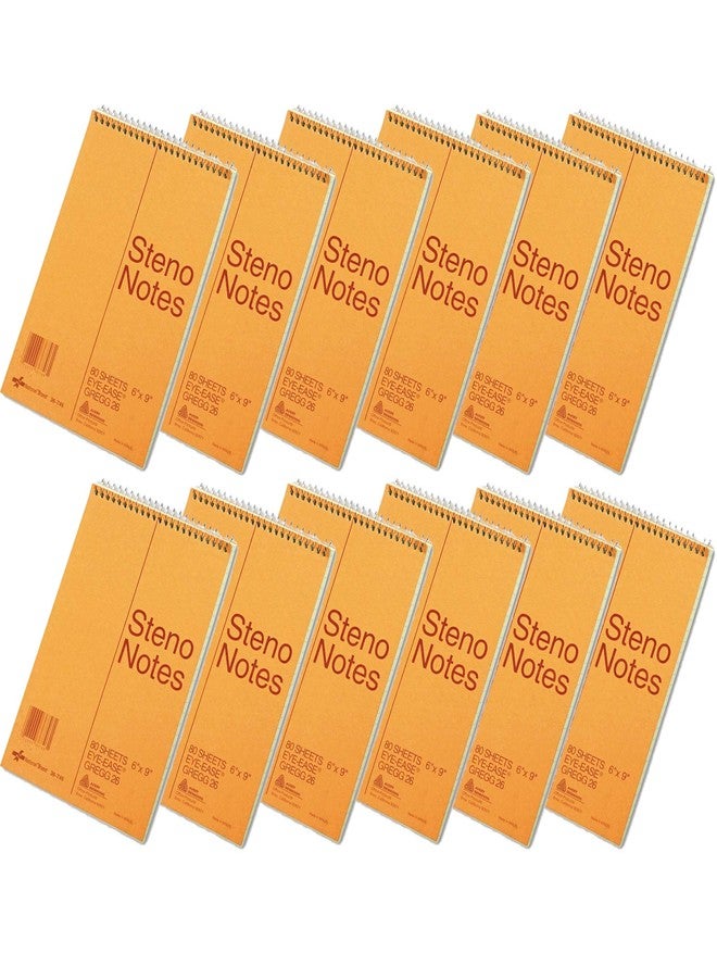 National Brand Standard Spiral Steno Book, Gregg Rule, 6 x 9, Green - 80 Sheets/Pad (Case Pack of 12) - Image 1