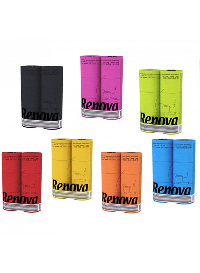 Renova Toilet Roll - Blue Paper (6 Roll Standard Pack)