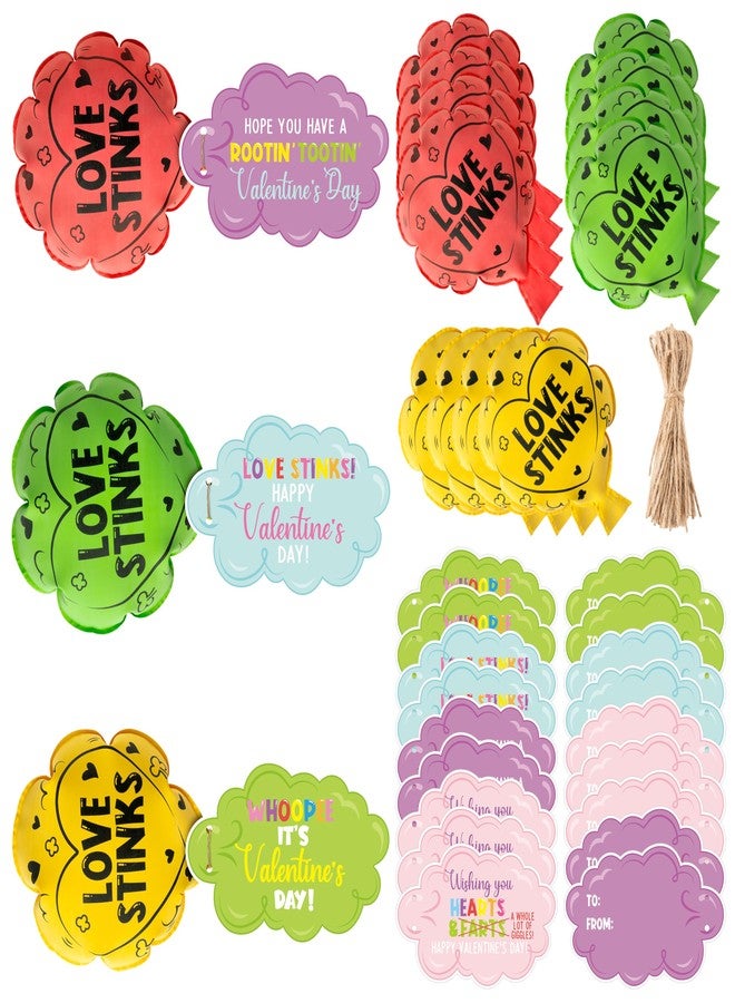 CPicdn 12 Pack Valentine's Day Whoopee Cushions Card Set, Love Stinks Whoopee Cushion with Card, Valentine's Day Fart Prank Kit Toys Party Favors, Novelty Trick Joke Gift for Kids Adults Office Home - Image 1