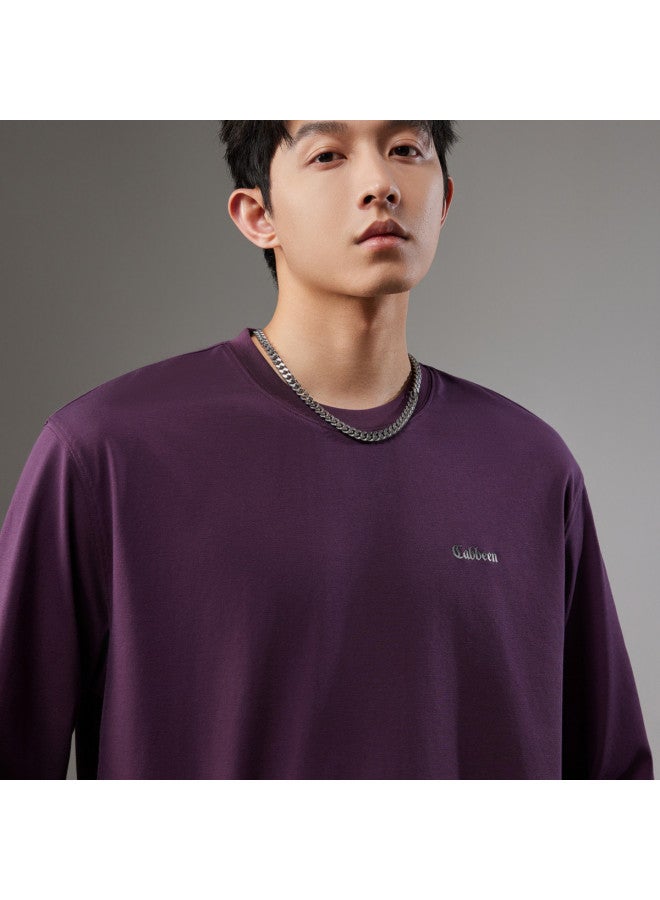 Cabbeen Men's T-shirt Logo High-frequency Design Versatile Autumn Winter Warm Long Sleeve T-shirt - Image 3