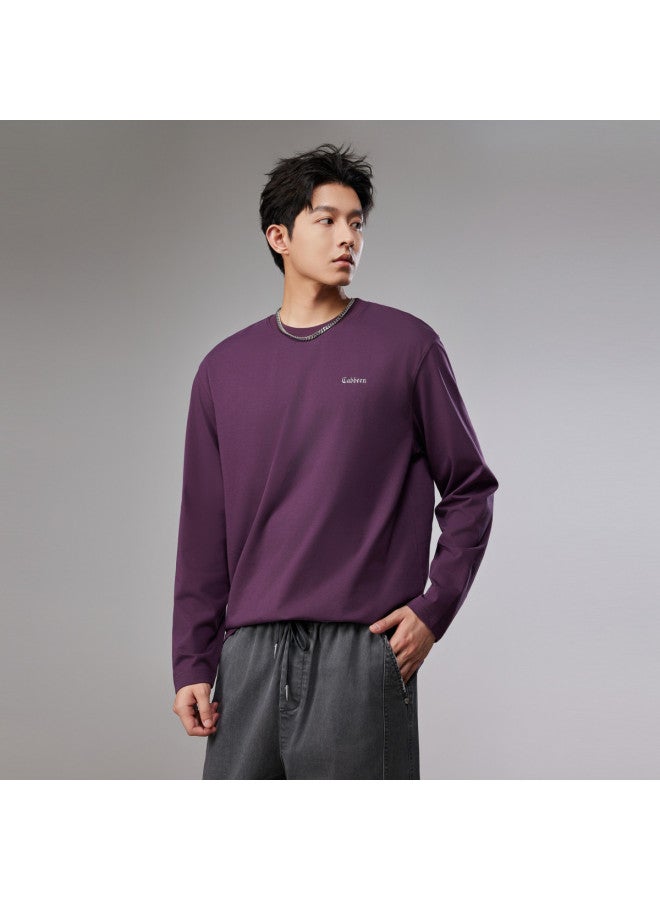 Cabbeen Men's T-shirt Logo High-frequency Design Versatile Autumn Winter Warm Long Sleeve T-shirt - Image 5