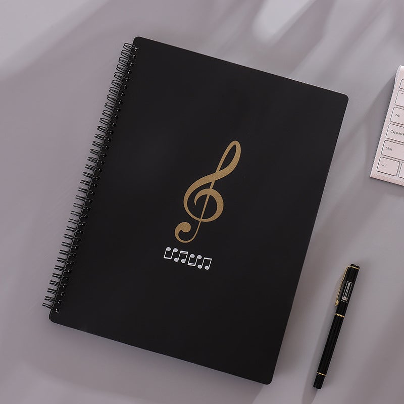 Multi-Layer Insert Folder Pocket Transparent A4 Music Score Folder Piano Score Folder Test Paper Folder Information Book Black - Image 3