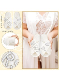 Xtinmee Personalized Initial Wedding Bride Slippers Mrs Pearl Letter Makeup Bag Bridal Shower Gifts For Wedding Day (P)  - Image 2