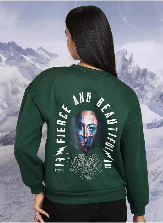 Tokyo Talkies Oversized Graphic Print Round Neck Sweatshirt by Styli