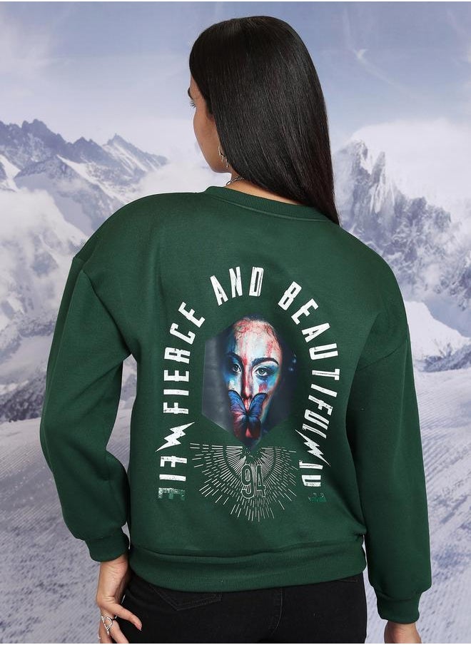 Tokyo Talkies Tokyo Talkies Oversized Graphic Print Round Neck Sweatshirt  - Image 2