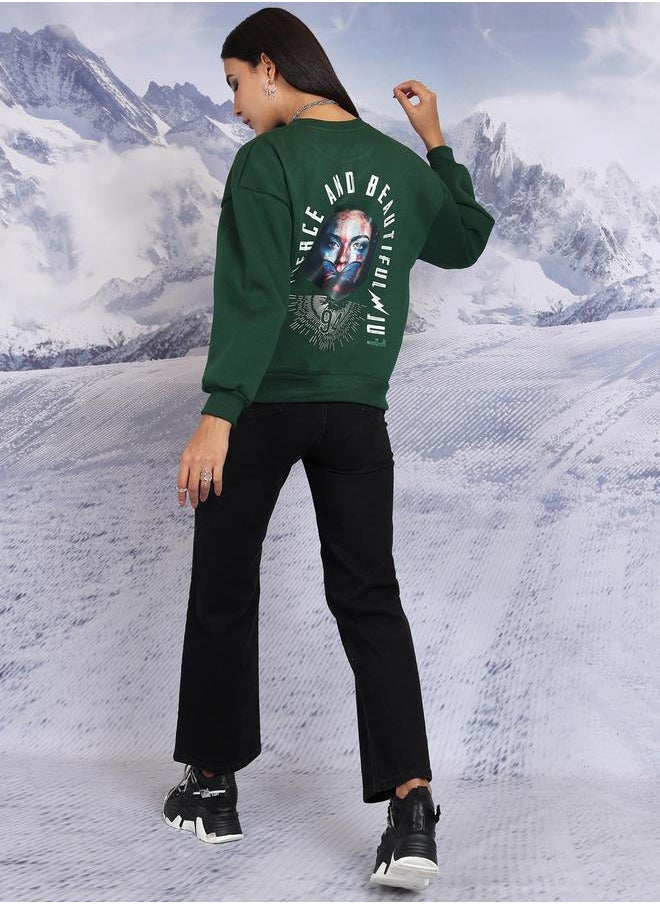 Tokyo Talkies Tokyo Talkies Oversized Graphic Print Round Neck Sweatshirt  - Image 3
