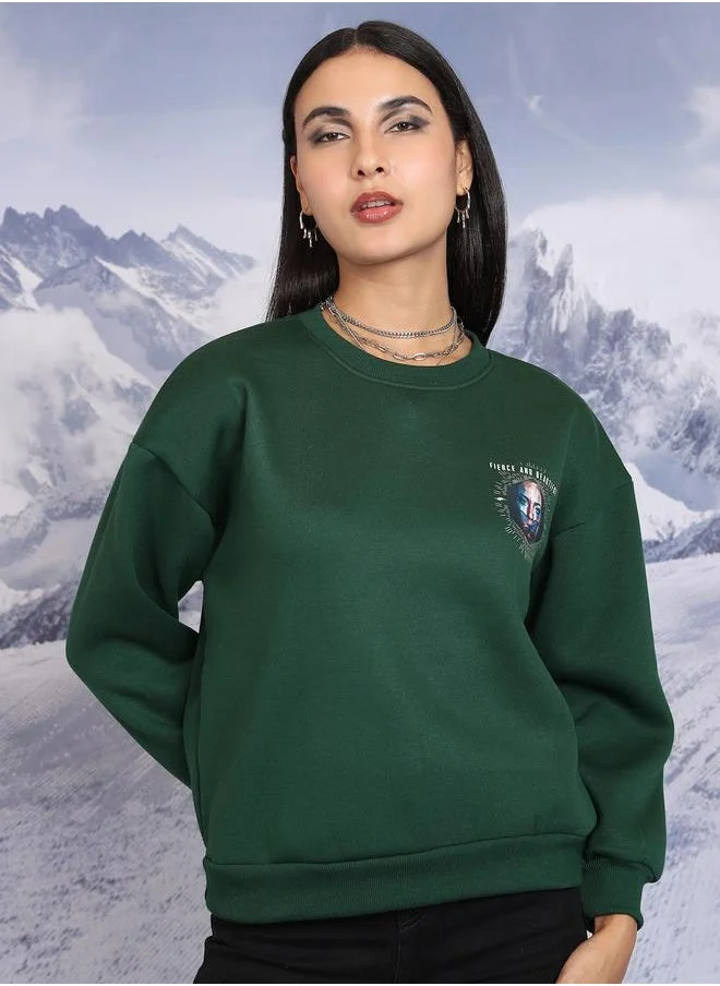 Tokyo Talkies Oversized Graphic Print Round Neck Sweatshirt by Styli