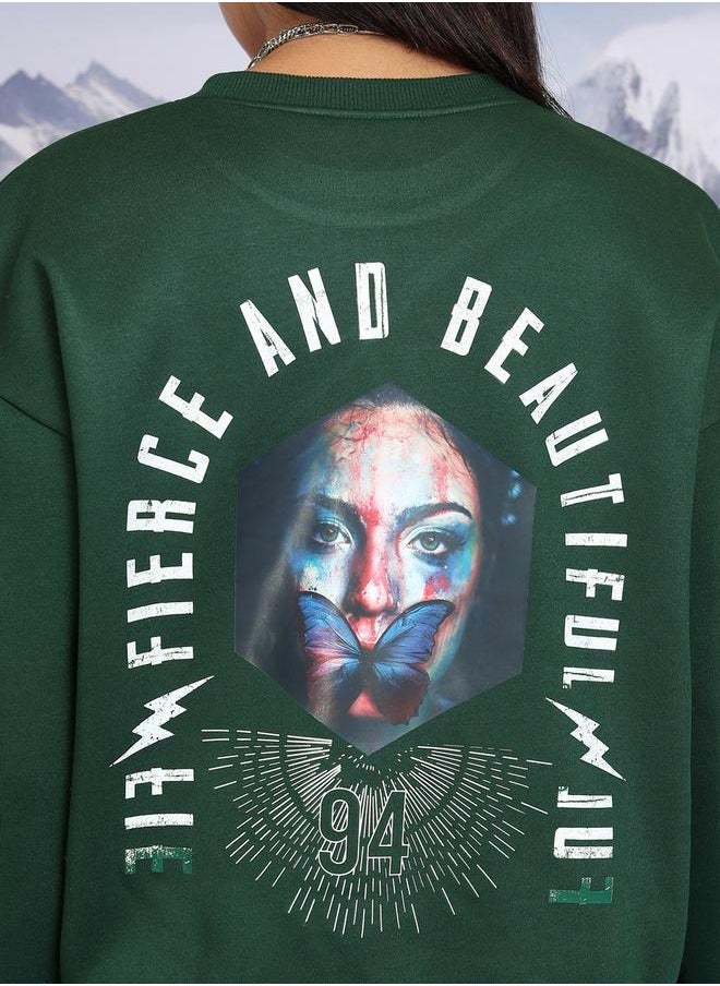 Tokyo Talkies Tokyo Talkies Oversized Graphic Print Round Neck Sweatshirt  - Image 5