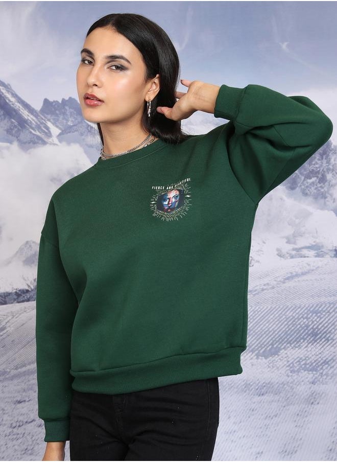 Tokyo Talkies Tokyo Talkies Oversized Graphic Print Round Neck Sweatshirt  - Image 4