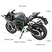 BDTCTK Compatible for 19 Kawasaki Ninja H2R Motorcycle DieCast Model Suspension and Free Roller Toy Car Motorcycle Collection Gift Black - Image 3