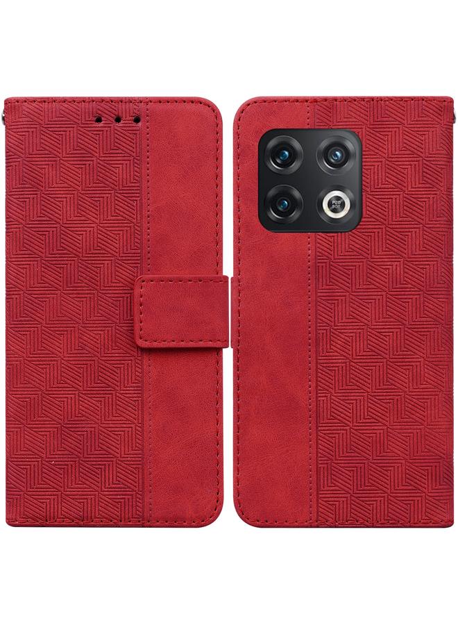 S-TOP Case For OnePlus 10 Pro 5G Geometric Embossed Leather Phone Case - Image 1