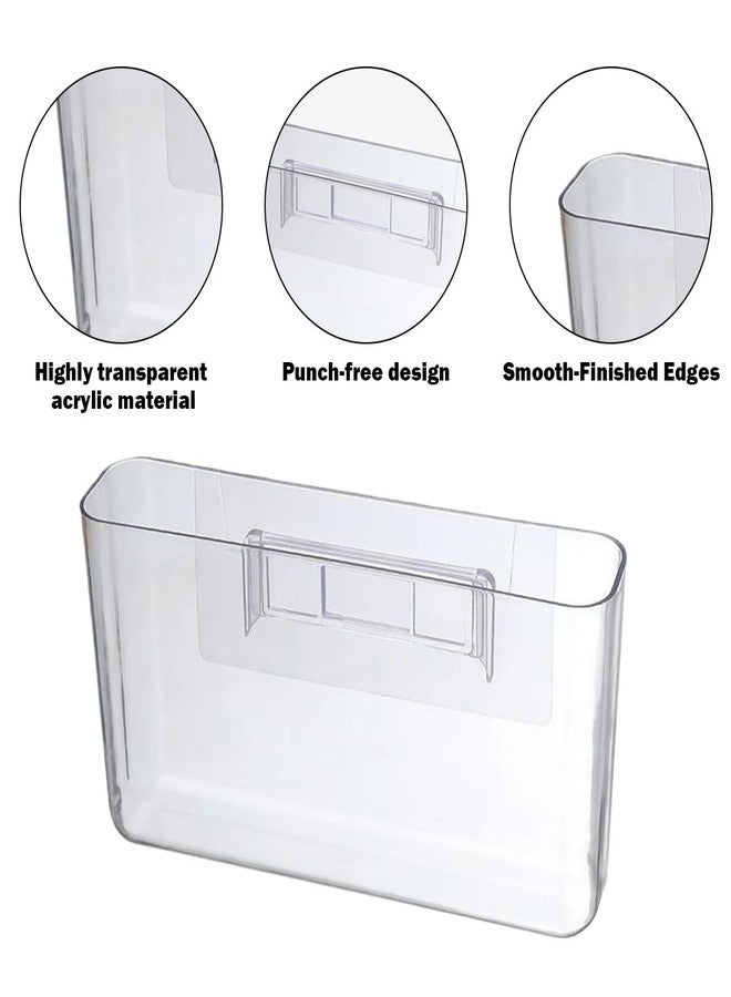 Vankcp 6 Pcs Adhesive Cabinet Door Organizers, 8 Inch Acrylic Wall Mount Organizer Without Drilling, Clear Adhesive Cabinet Door Storage Bins for Kitchen Bathroom Bedroom Living Room - Image 3