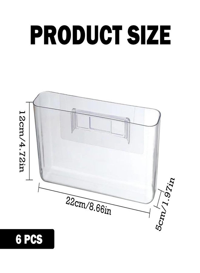 Vankcp 6 Pcs Adhesive Cabinet Door Organizers, 8 Inch Acrylic Wall Mount Organizer Without Drilling, Clear Adhesive Cabinet Door Storage Bins for Kitchen Bathroom Bedroom Living Room - Image 2