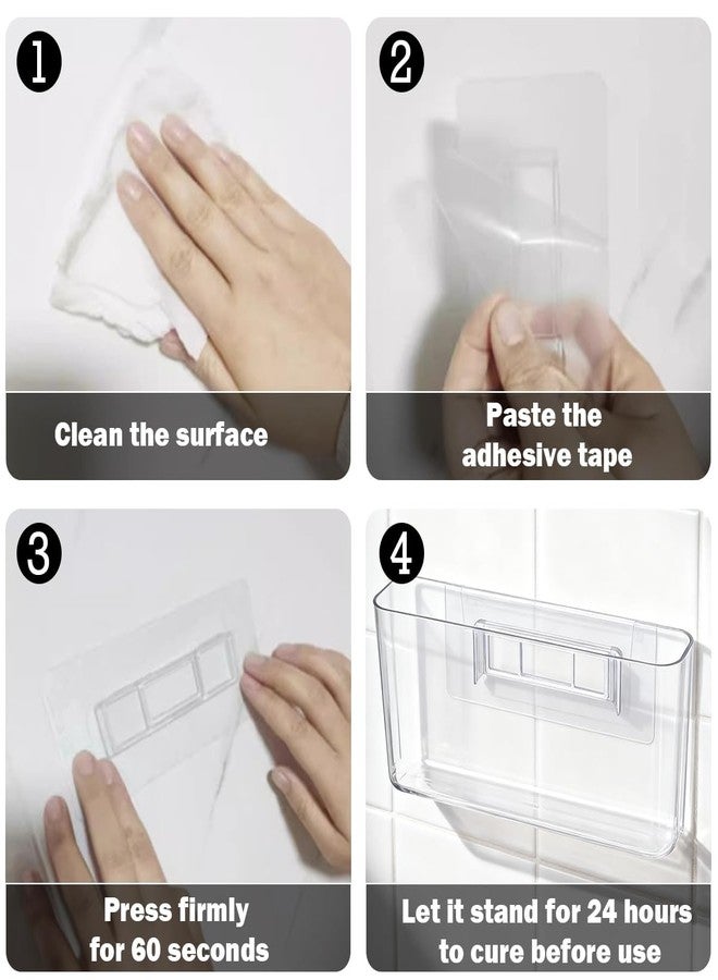 Vankcp 6 Pcs Adhesive Cabinet Door Organizers, 8 Inch Acrylic Wall Mount Organizer Without Drilling, Clear Adhesive Cabinet Door Storage Bins for Kitchen Bathroom Bedroom Living Room - Image 4