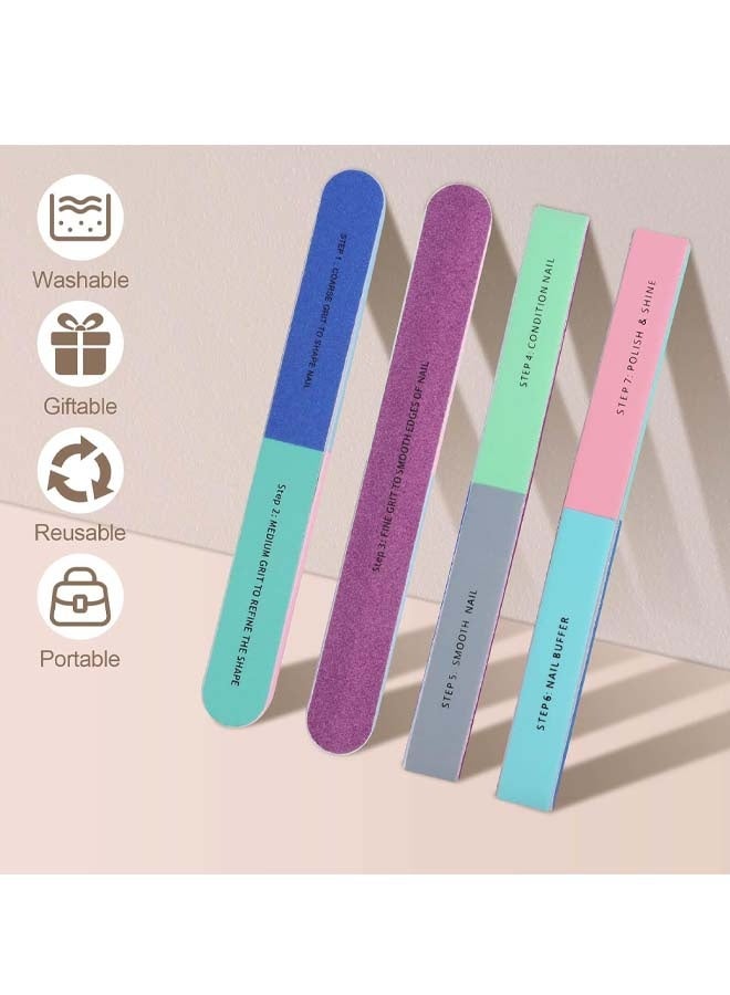 3Pack Professional Nail Buffer Block, Nail Buffer for Natural Nails, All-in-One Smooth & Buff & Shine for Nail Care - Image 2