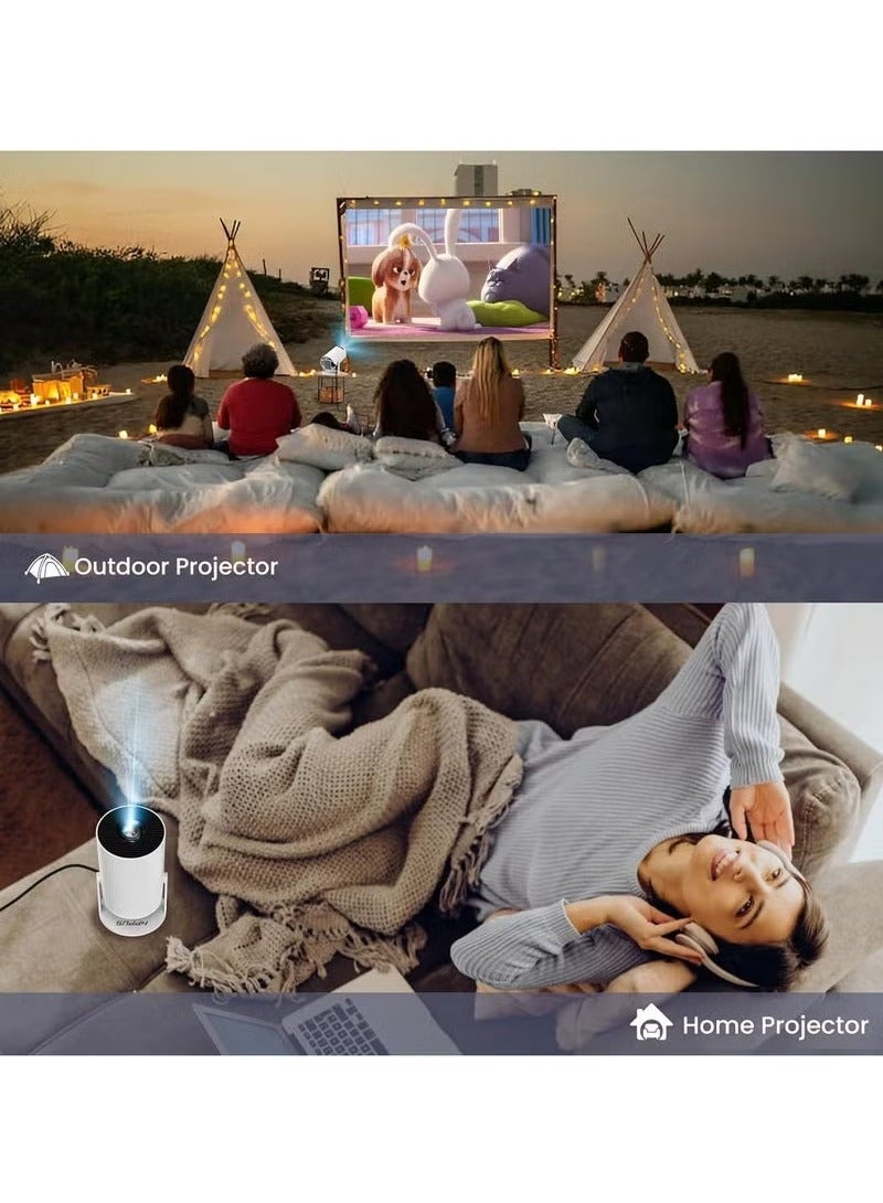 دوسالا بروكتر ذكي بدقة 4K مع نظام أندرويد، واي فاي 6 مدمج وبلوتوث 5.2، تركيز تلقائي، قاعدة دوارة 180 درجة، مفتاح كهربائي، دقة أصلية 1080P كاملة، مكبرات صوت HiFi وتطبيقات بث مسبقة التحميل - سينما منزلية محمولة للأفلام والألعاب والعروض التقديمية - Image 4