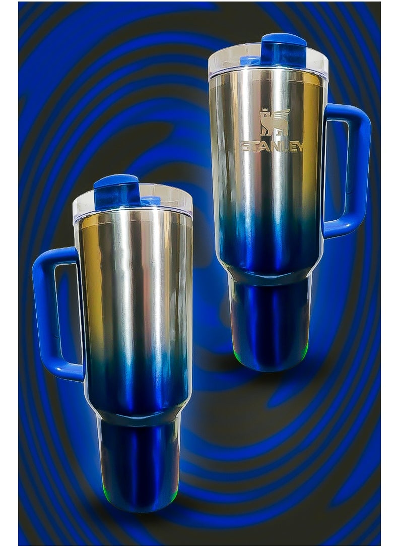 Stanley 40oz Tumbler Stainless Steel Insulated Travel Mug with Reusable Straw BPA Free Sustainable and Dishwasher Safe Equipped with Leakproof FlowState Lid and Double Wall Insulation Keeps Drinks Hot for 16 Hours and Cold for 24 Hours Slim Base Fits Standard Car Cup Holders with Durable Ergonomic Handle for Easy Use at Home Office Travel or Outdoors