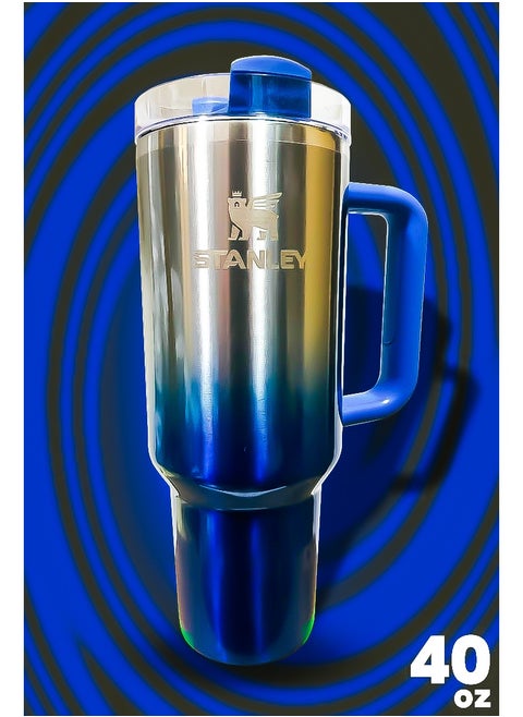 Stanley 40oz Tumbler Stainless Steel Insulated Travel Mug with Reusable Straw BPA Free Sustainable and Dishwasher Safe Equipped with Leakproof FlowState Lid and Double Wall Insulation Keeps Drinks Hot for 16 Hours and Cold for 24 Hours Slim Base Fits Standard Car Cup Holders with Durable Ergonomic Handle for Easy Use at Home Office Travel or Outdoors