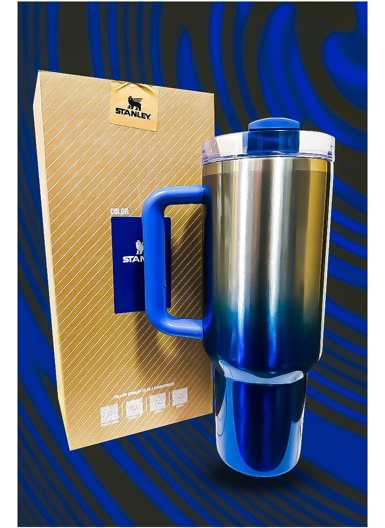Stanley 40oz Tumbler Stainless Steel Insulated Travel Mug with Reusable Straw BPA Free Sustainable and Dishwasher Safe Equipped with Leakproof FlowState Lid and Double Wall Insulation Keeps Drinks Hot for 16 Hours and Cold for 24 Hours Slim Base Fits Standard Car Cup Holders with Durable Ergonomic Handle for Easy Use at Home Office Travel or Outdoors