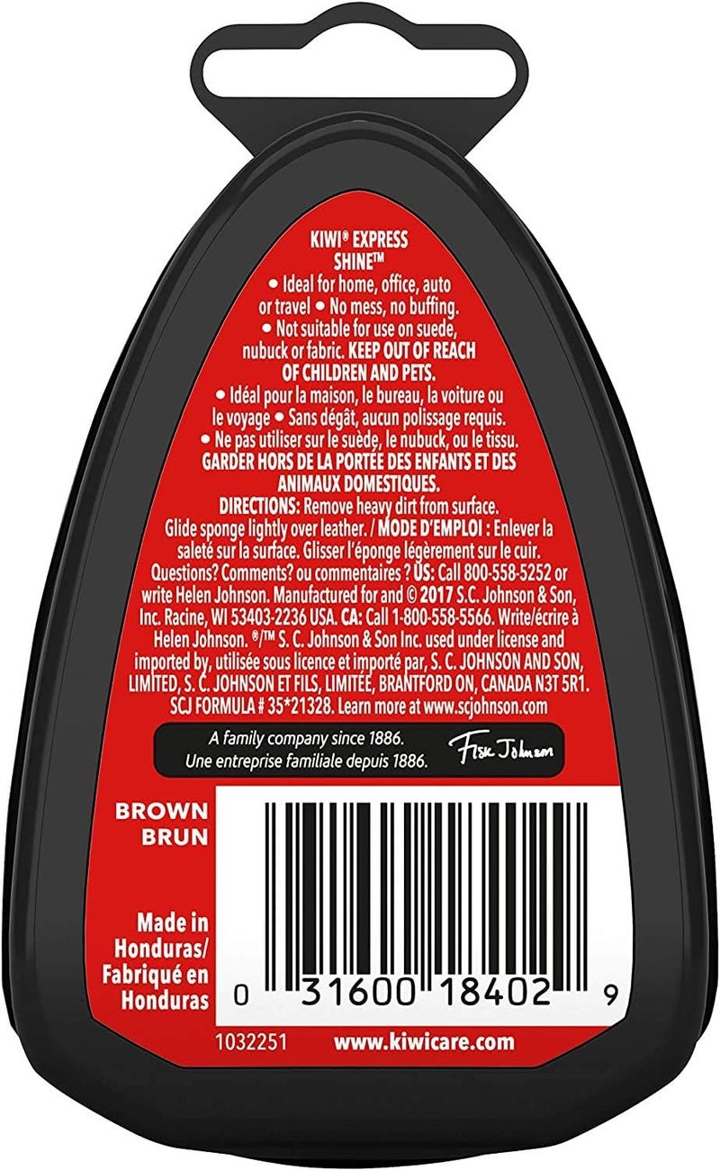 Kiwi Express Shoe Shine Sponge | Leather Care for Shoes, Boots, Furniture, Jacket, Briefcase and More | Black, 0.23 Fl Oz (Pack of 1) - Image 2