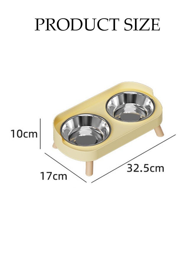DUNISO Elevated Double Cat Bowls Stainless Steel Cat Feeding Dishes with PP Stand Stand Anti Vomiting Pet Feeding Bowls Non-Slip Protect Pet's Spine Feeding Bowls for Cats and Puppy - Image 4