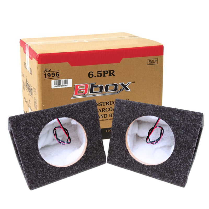 Atrend Atrend Bbox Pro Audio Tuned 6.5" Speaker Enclosures-Premium Speakers to Enhance Sound and Bass - Nickel Finish Speaker Terminals for Car or Truck - 18 Gauge Audio Cables-Speaker Set of 2 (Charcoal) - Image 1