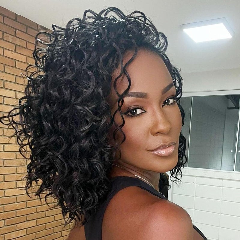 Leeven Gogo Curl Crochet Hair 10 Inch 8 Packs Black Ocean Wave Crochet Hair Pre Looped Deep Twist Goddess Box Braids Short Curly Water Wave Synthetic Braiding Hair for Women Girl Kids - Image 1