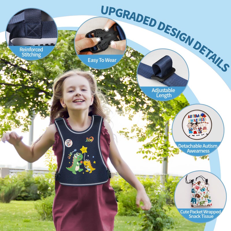 JXM Safety Walking Harness for Big Kids 6-12, Anti-Elopement Vest Harness for Autism Special Needs ADHD, Reflective Leash with Handle for Autistic, Active Children, Adjustable Tether for Travel and Crowds - Image 4