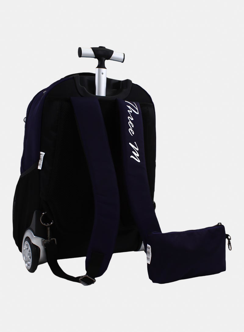 3M Dinosaur Trolley School Bag with Pencil Case – Purple - Image 2