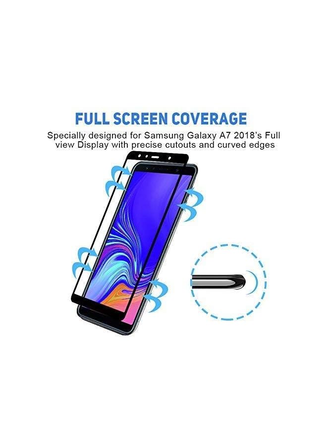 PROMASS Galaxy A7 2018 Full Coverage 5D Glass Curved Tempered Screen Protector For (2018) - Black - Image 2