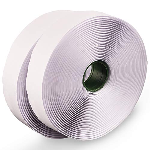 LLPT Hook and Loop Tape Color White 1 Inch x 23 Feet Each Roll Heavy Duty Adhesive Hook Loop Strip Mounting Tape for Indoor and Outdoor (HTW130) - Image 1