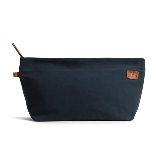 DailyObjects Small Clutch Taxi Canvas Pouch and Storage Organizer - Lightweight, Spacious, Durable and Multi-Purpose for Women and Men, Holds Accessories and Gadget like Toiletry - Blue - Image 1