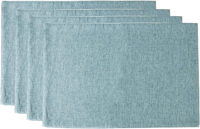 Fennco Styles Fennco Styles Classic Woven Textile Decorative 12 x 18 Inch Table Placemats Set of 4  Sea Green Table Place Mats for Family Dinner Banquets Special Events and Home Dcor  - Image 1