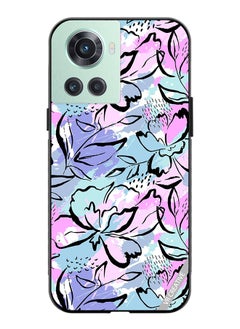 Protective Case Cover For OnePlus 10R Abstract Flowers Print Design Multicolour