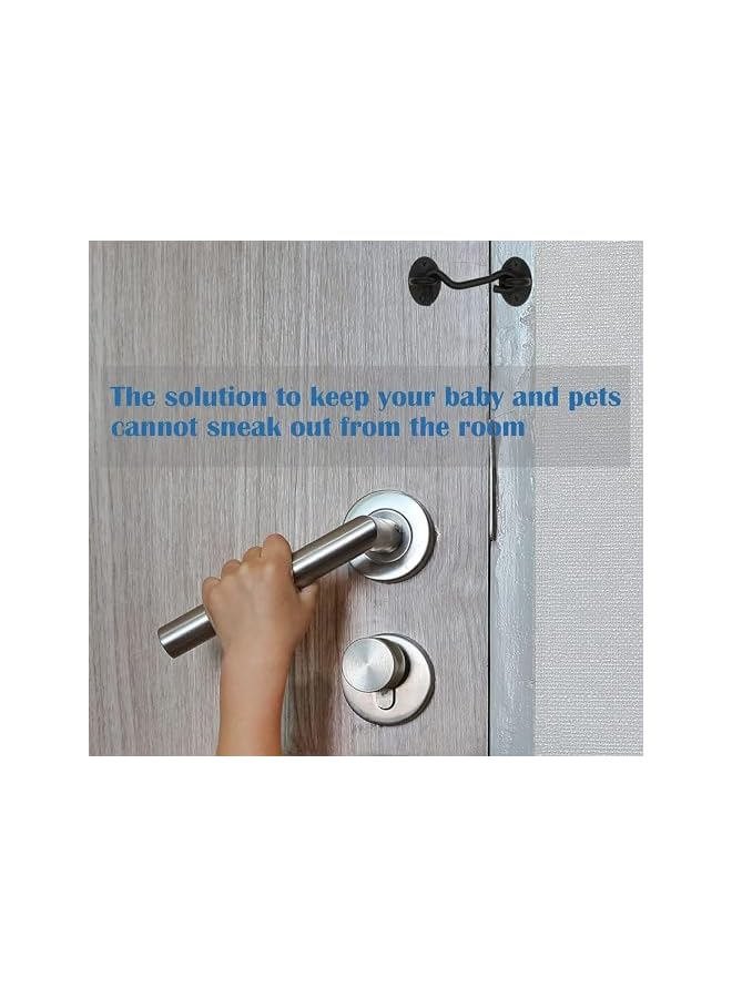 promass 4 Pcs Stainless Steel Hook and Eye Latches, Privacy Hook and Eye Latches, Rust and Corrosion Resistant, With Mounting Screws, For Security, For Barn Doors, Garages, Windows, Closets - Image 3