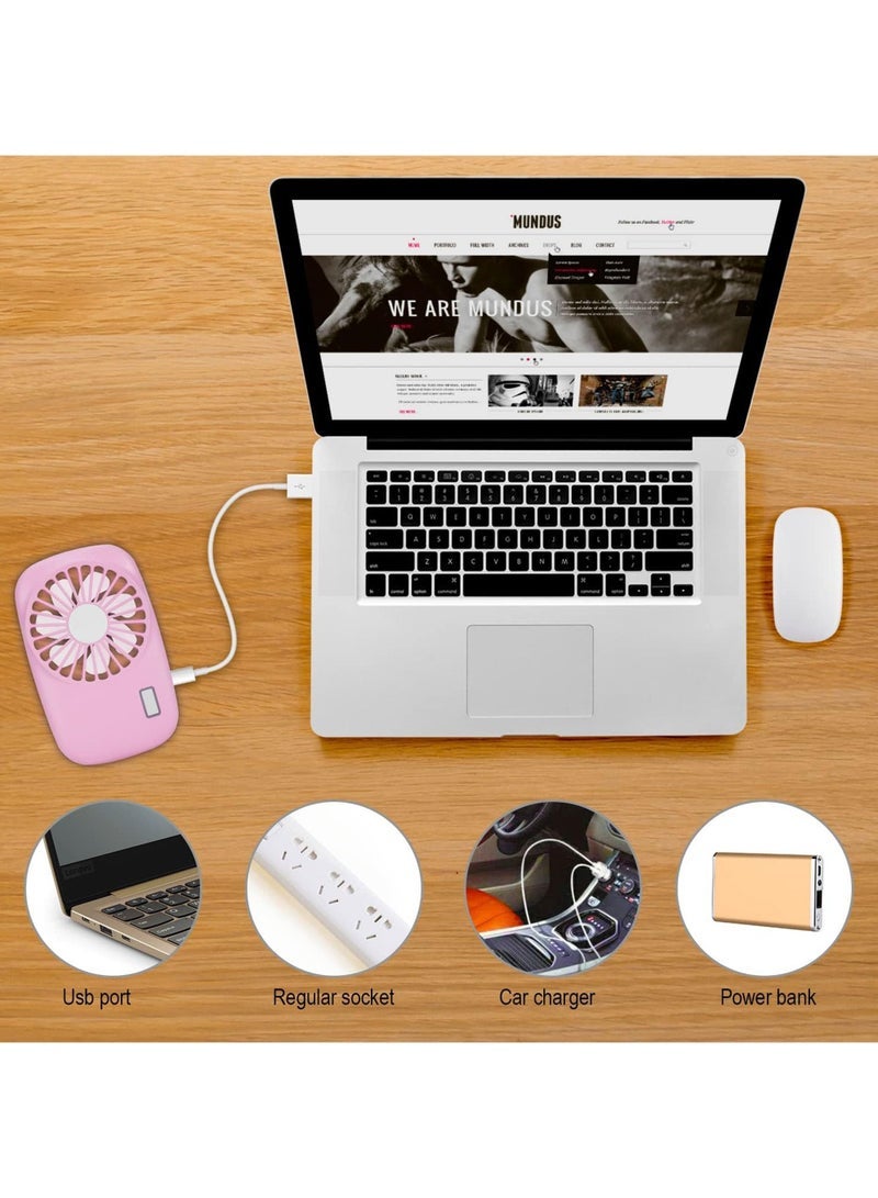 Captaintech Fan Mini Fan Powerful Small Personal Portable Fan Speed Adjustable USB Rechargeable Cooling for Kids Girls Boys Woman Home Office Travel - Image 4