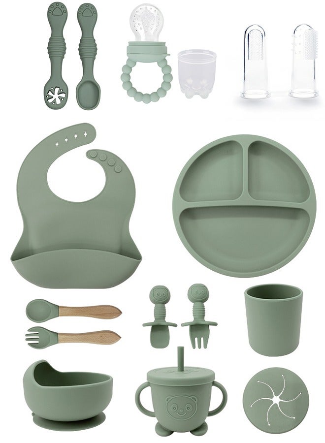 16-piece Baby Feeding Set,Baby Tableware Set With Suction Bowl Divided Plate,Toddler Weaning Set For Babies, Toddler And Kids - Image 1