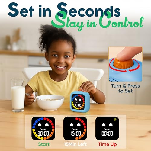VISSE Digital Visual Timer for Kids - Rechargeable 99 Min Timer - Focus & Smoother Routines - Visual Timer for Classroom, ADHD Autism Toddler Support - Daily Use at Home, Therapy or School - Image 3