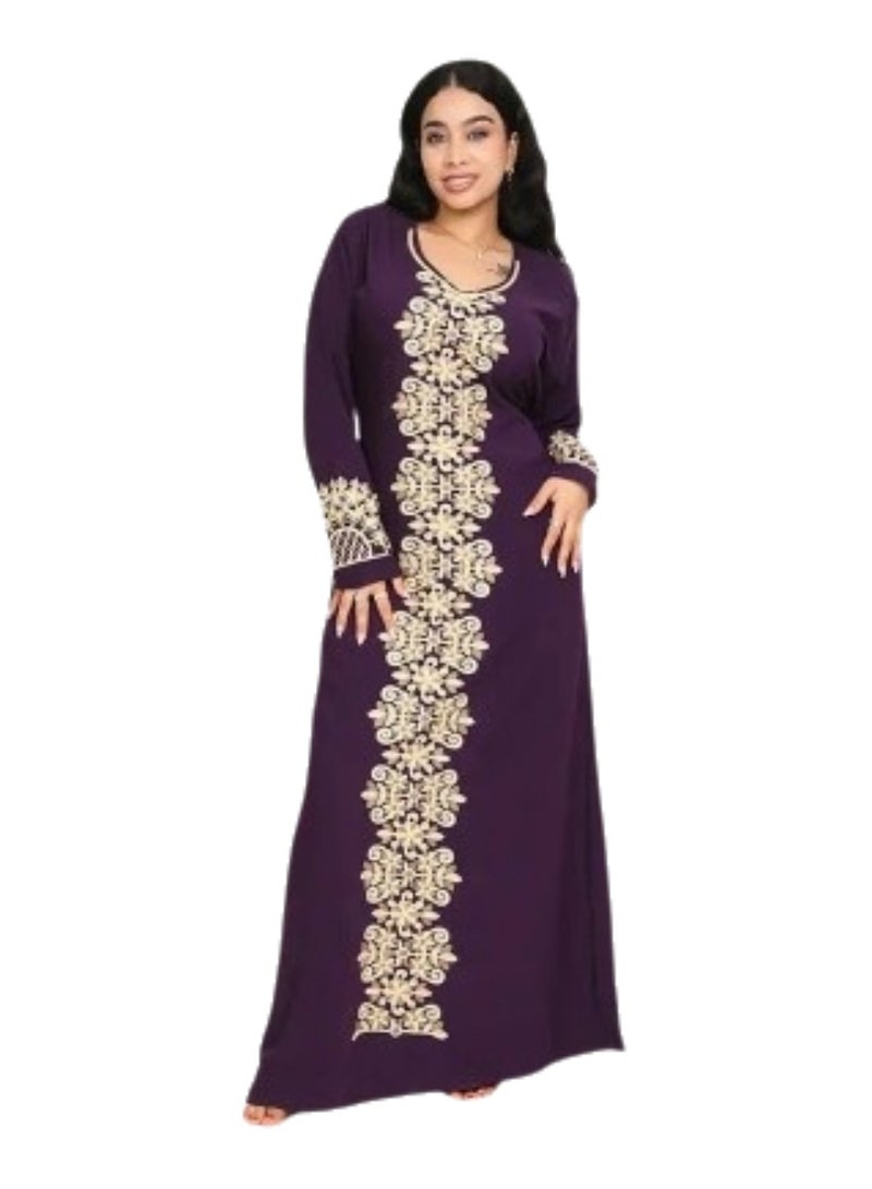 فستان نسائي طويل أنيق، مطرز 60 : 90 كجم - Image 1