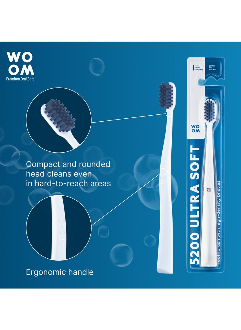 Toothbrush WOOM 5200 Ultra Soft for Sensitive Teeth and Gums, White