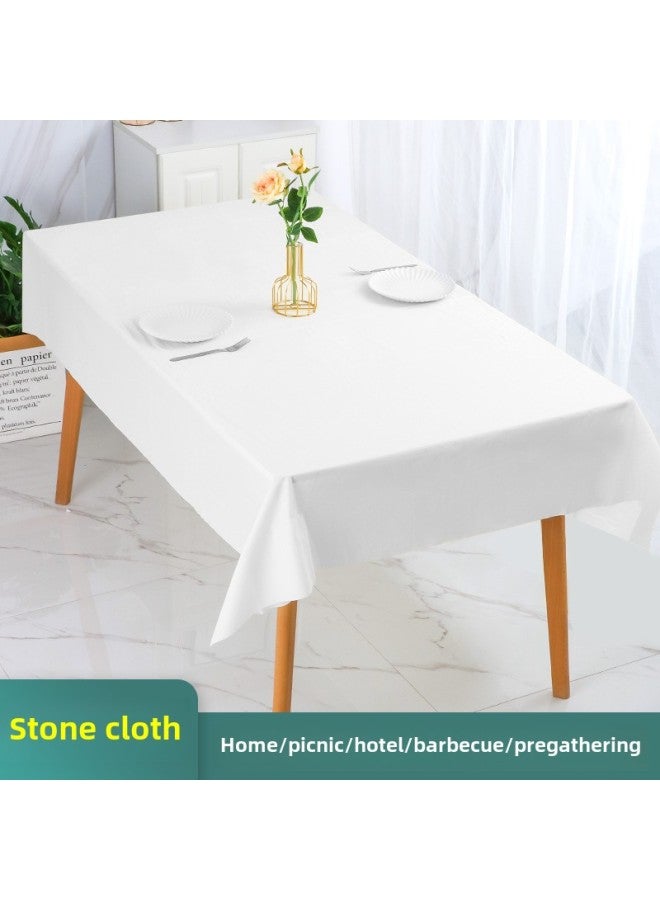 مفرش طاولة للاستعمال مرة واحدة، مفرش طاولة سميك مقاوم للماء والزيت، مفرش طاولة طعام، مفرش طاولة للمطاعم والفنادق - اللون: أبيض نقي - المواصفات: 1.8 متر × 1.8 متر (10 ورقات) - Image 1