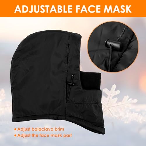 Tyzrdnac Balaclava Ski Mask Fleece Lining Windproof Warm Adjustable Thermal Winter Cold Weather Face Mask for Men Women White - Image 5