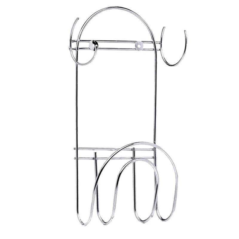 JISUN Stainless Steel Wall Mounted Chakla Belan StandRolling Pin Wall Mounted Ladle Stand for Kitchen Silver Pack of 2  - Image 2