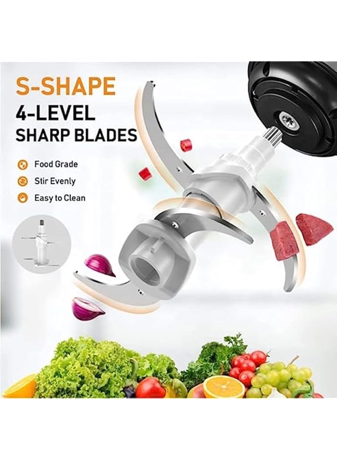 Electric Meat Grinder 2L Stainless Steel Electric Meat Chopper Food Processor Machine For Meat Vegetables Fruits And Nuts 2L