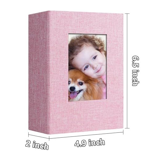 Yopih Photo Album 4x6 52 Pockets with Linen Cover Picture Albums for Family, Wedding, Baby, Photo Book Holds Vertical Pictures Pink - Image 3